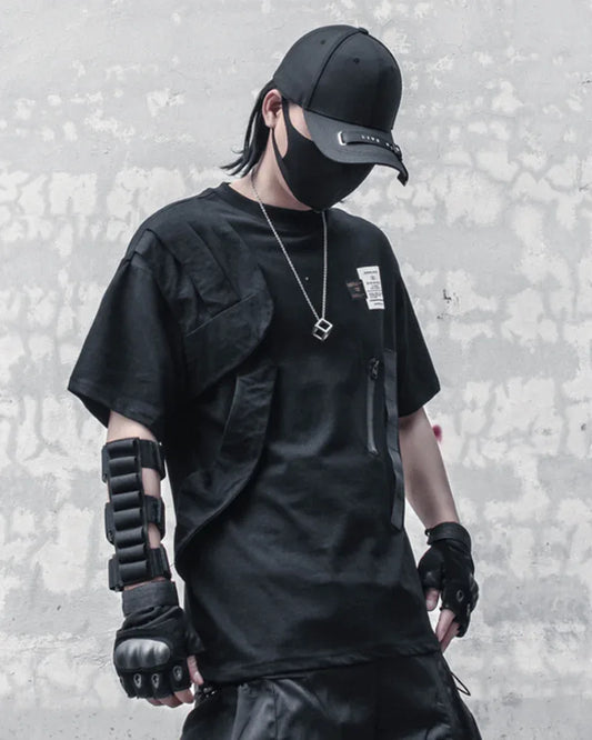Multi-Style Patchwork Cargo Shirt - rugged design shirt - Patchwork Cargo Shirt for Urban and Outdoor Use