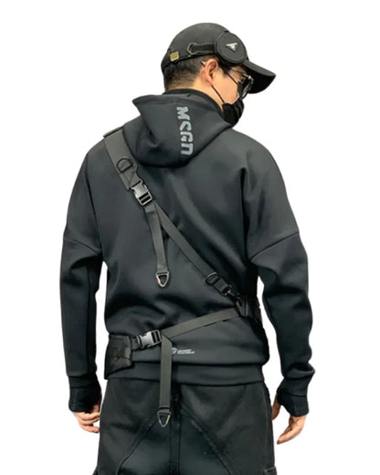 Multi-Use Black Sling Pack -  adjustable shoulder straps - Multi-Use Black Sling Pack for Everyday Adventures
