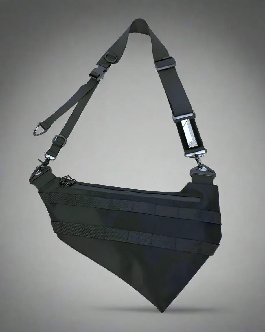 Multi-Use Black Sling Pack -  motorcycle bag - Multi-Use Black Sling Pack for Everyday Adventures