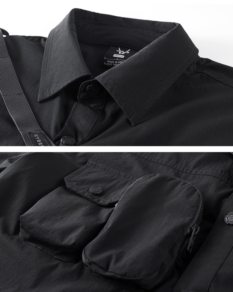 Multi-Use Pocket Lanyard Top -  multi-pocket - Versatile Multi-Use Pocket Lanyard Top