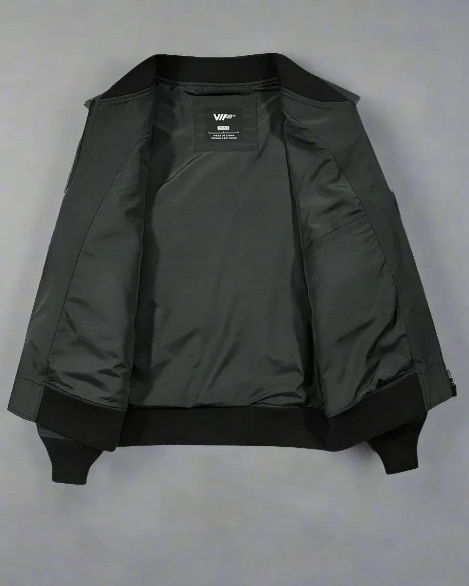 Multifunctional Bomber Jacket & Backpack -  black jacket - Multifunctional Bomber Jacket in Black