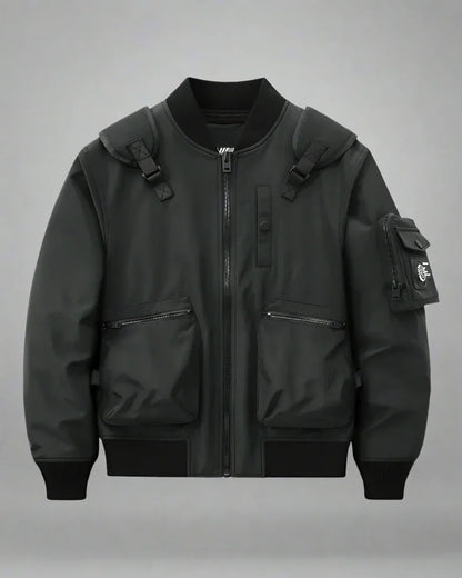 Multifunctional Bomber Jacket & Backpack - bomber jacket - Multifunctional Bomber Jacket in Black