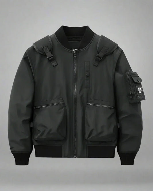Multifunctional Bomber Jacket & Backpack - bomber jacket - Multifunctional Bomber Jacket in Black