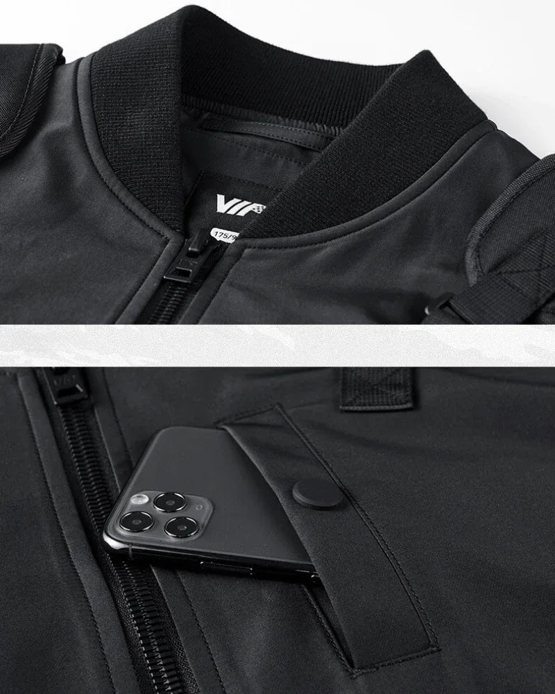 Multifunctional Bomber Jacket & Backpack -  futuristic bomber jacket - Multifunctional Bomber Jacket in Black