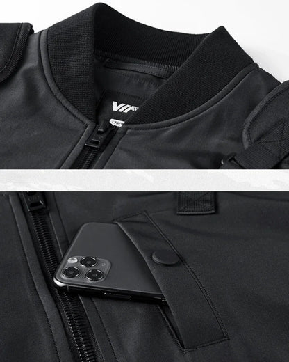 Multifunctional Bomber Jacket & Backpack -  futuristic bomber jacket - Multifunctional Bomber Jacket in Black