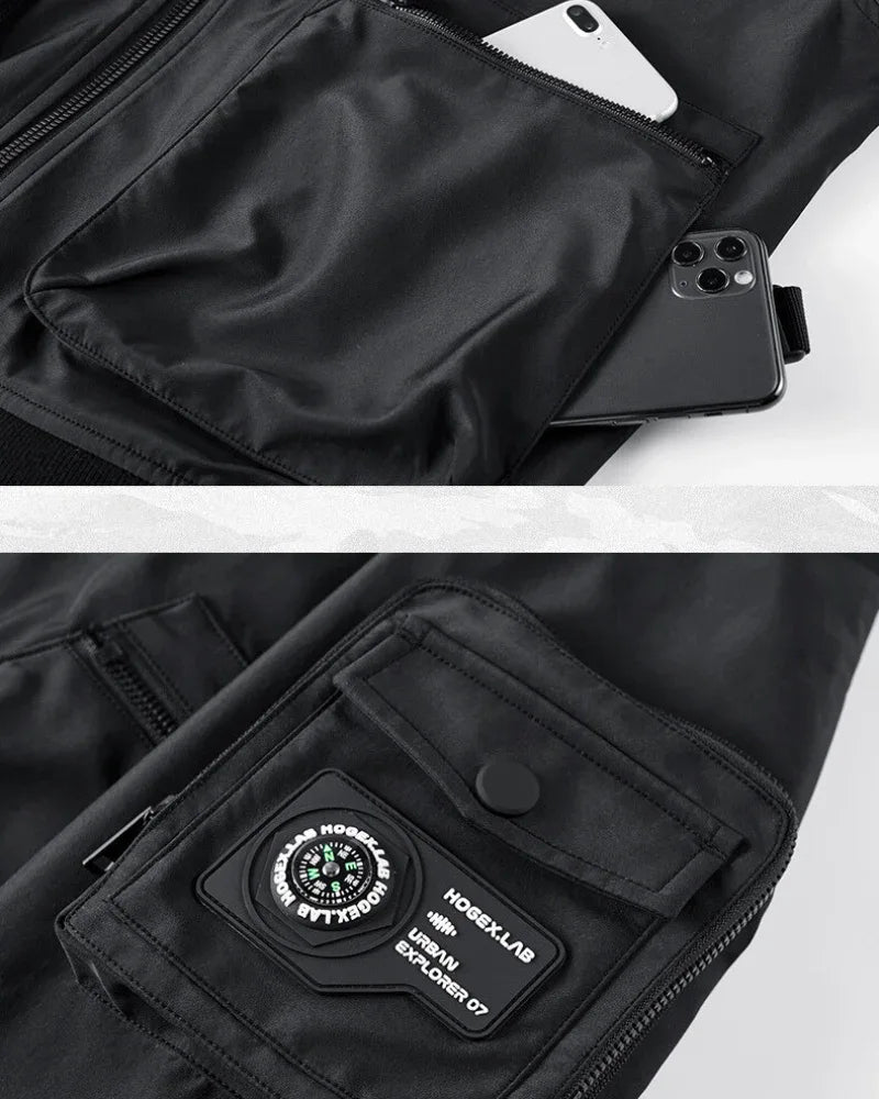 Multifunctional Bomber Jacket & Backpack -  urban style - Multifunctional Bomber Jacket in Black