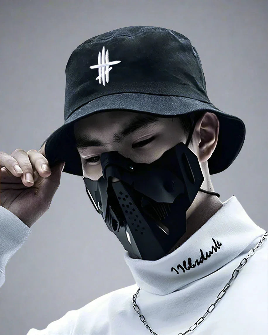 Mystic City Vibes Bucket Hat -  black hat - Classic Black Polyester Bucket Hat for Everyone