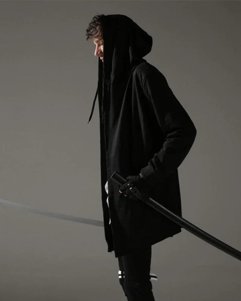 Mystic Shadow Hooded Cloak -  black cloak - Black Hooded Cloak with Futuristic Style