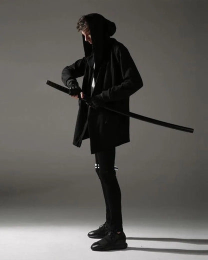 Mystic Shadow Hooded Cloak -  comfortable black cloak - Black Hooded Cloak with Futuristic Style