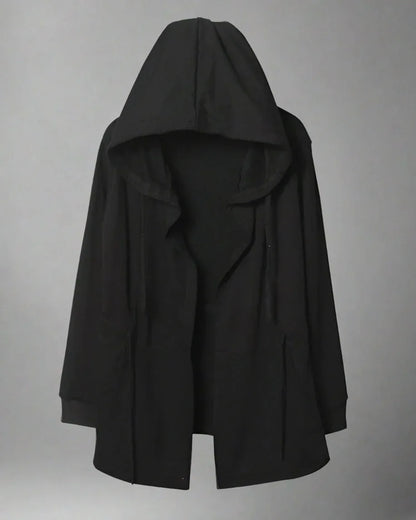 Mystic Shadow Hooded Cloak -  futuristic hooded cloak - Black Hooded Cloak with Futuristic Style