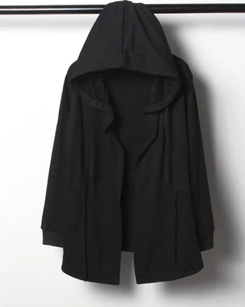 Mystic Shadow Hooded Cloak -  hooded cloak - Black Hooded Cloak with Futuristic Style