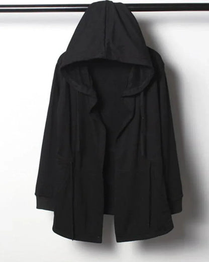 Mystic Shadow Hooded Cloak -  hooded cloak - Black Hooded Cloak with Futuristic Style