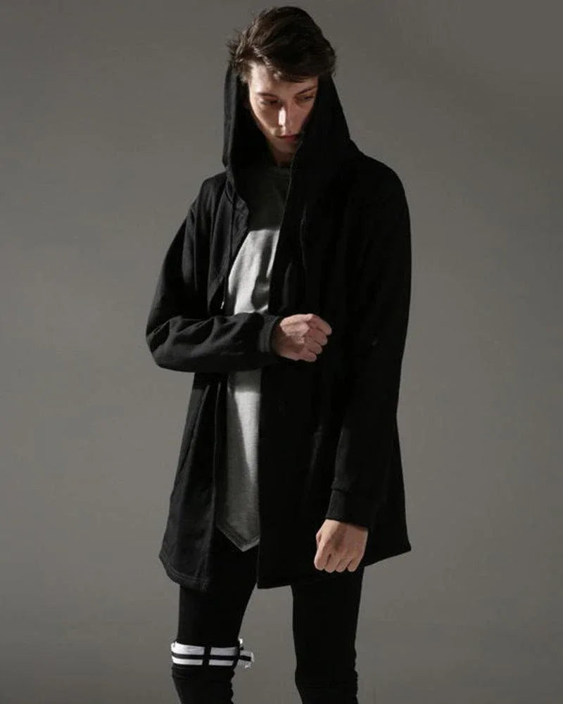 Mystic Shadow Hooded Cloak - ninja aesthetics cloak - Black Hooded Cloak with Futuristic Style