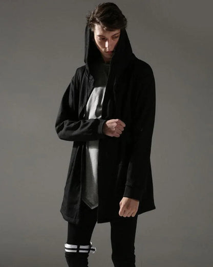 Mystic Shadow Hooded Cloak - ninja aesthetics cloak - Black Hooded Cloak with Futuristic Style