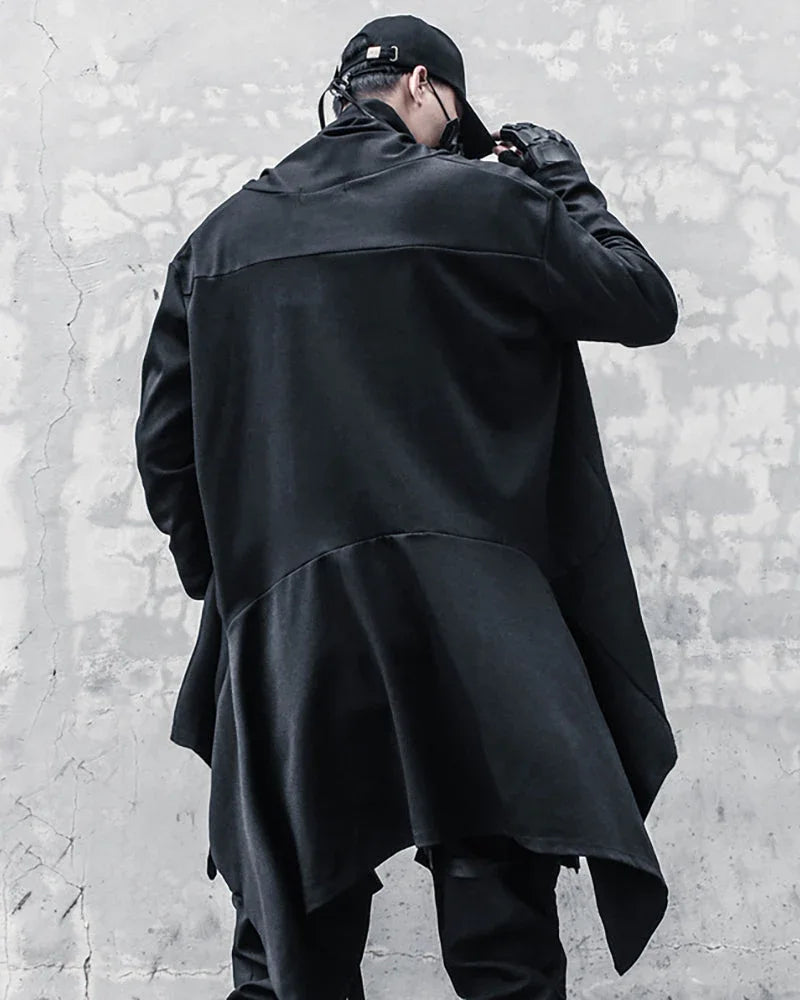 Mystical Gothic Cape Cloak - techwear long coat - Gothic Cape Cloak for Stylish Everyday Wear