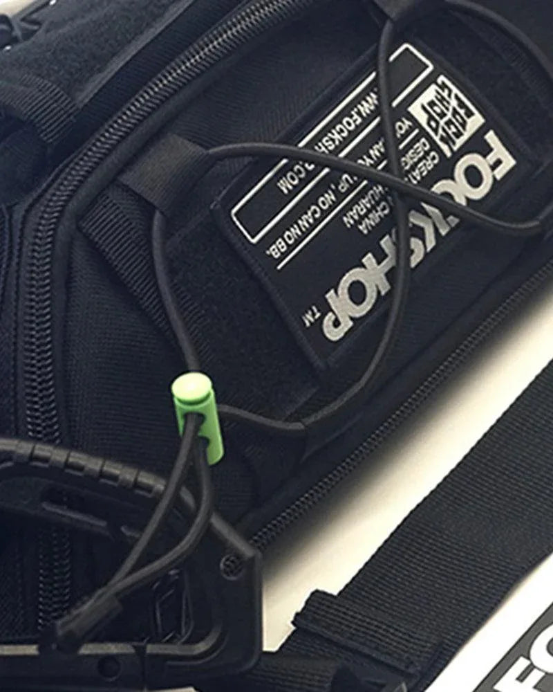 Neon Pulse Cyber Sling -  durable polyester bag - Cyberpunk Sling Bag with Multiple Pockets