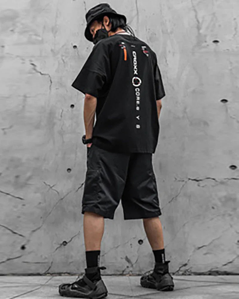 Neon Visions Graphic T-Shirt -  letter print - Futuristic Cyberpunk Graphic T-Shirt for Comfort
