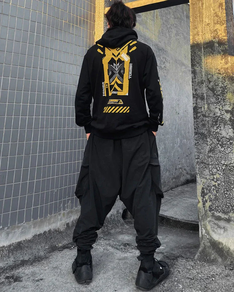 Next-Gen Cyberpunk Utility Hoodie -  black - Cyberpunk Utility Hoodie for Everyday Comfort