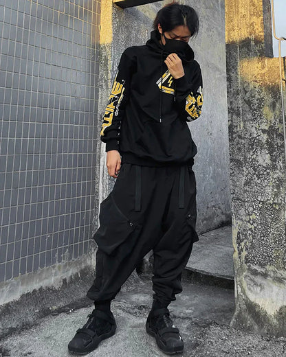 Next-Gen Cyberpunk Utility Hoodie -  comfortable streetwear - Cyberpunk Utility Hoodie for Everyday Comfort