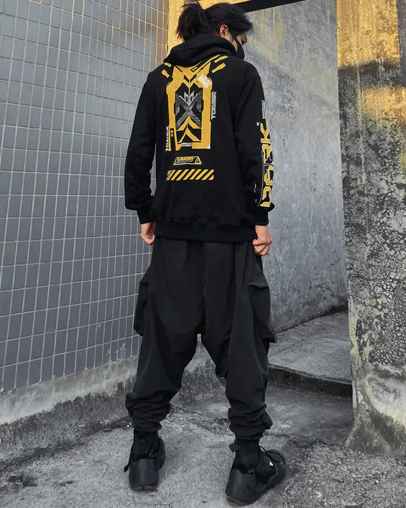 Next-Gen Cyberpunk Utility Hoodie -  cyberpunk - Cyberpunk Utility Hoodie for Everyday Comfort