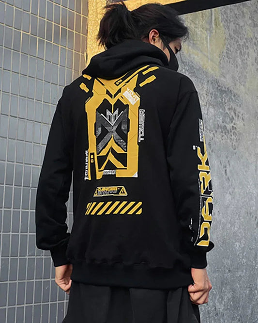 Next-Gen Cyberpunk Utility Hoodie - futuristic techwear hoodie - Cyberpunk Utility Hoodie for Everyday Comfort