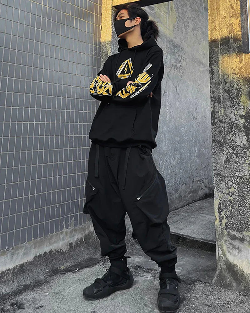 Next-Gen Cyberpunk Utility Hoodie - hoodie - Cyberpunk Utility Hoodie for Everyday Comfort