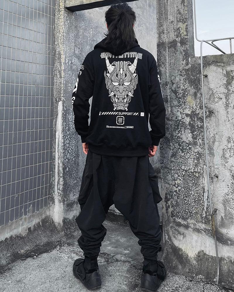 Next-Gen Hannya Ninja Hoodie -  black hoodie - Next-Gen Hannya Ninja Hoodie for Street Style