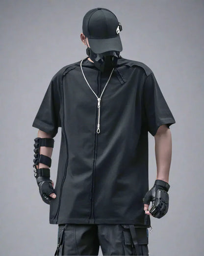 Next-Gen Spliced Tech Tee - functional segmentation t-shirt - Next-Gen Spliced Tech Tee for Style and Comfort