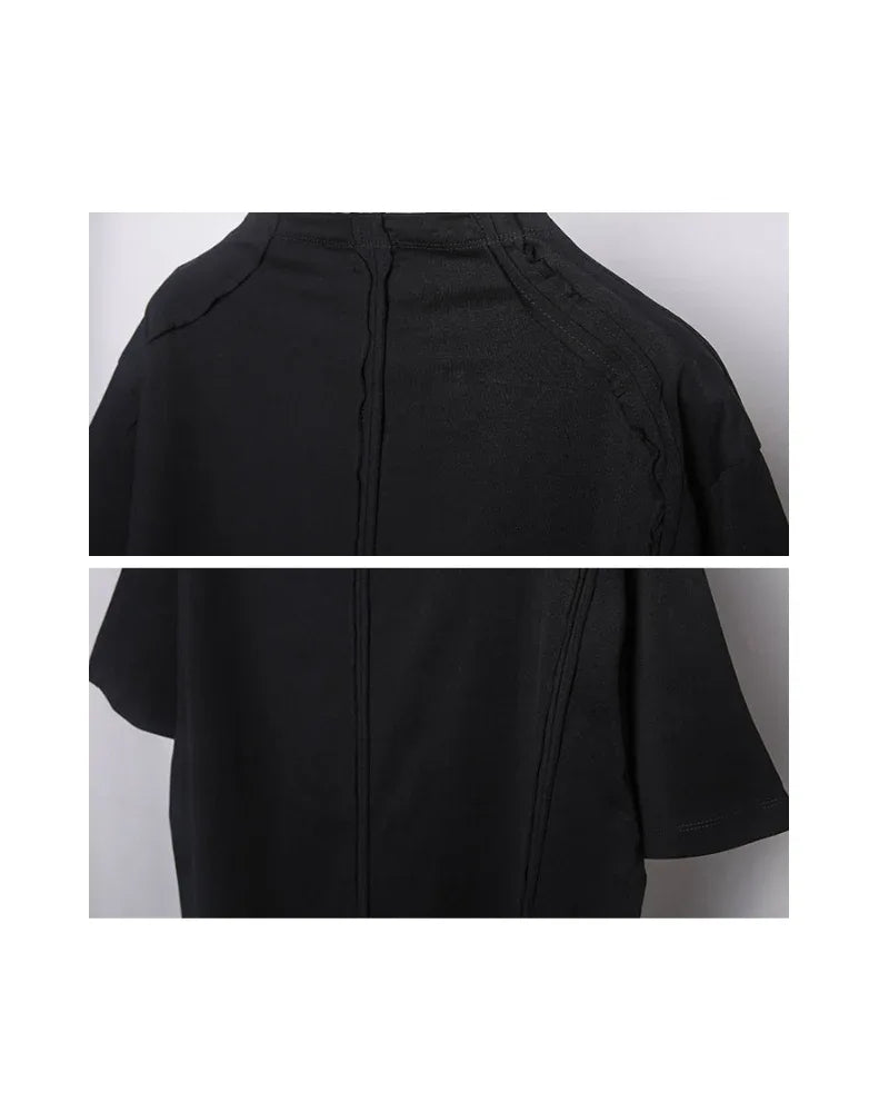 Next-Gen Spliced Tech Tee -  urban techwear - Next-Gen Spliced Tech Tee for Style and Comfort