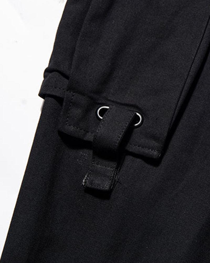 Stylish Black Tech Cargo Trousers