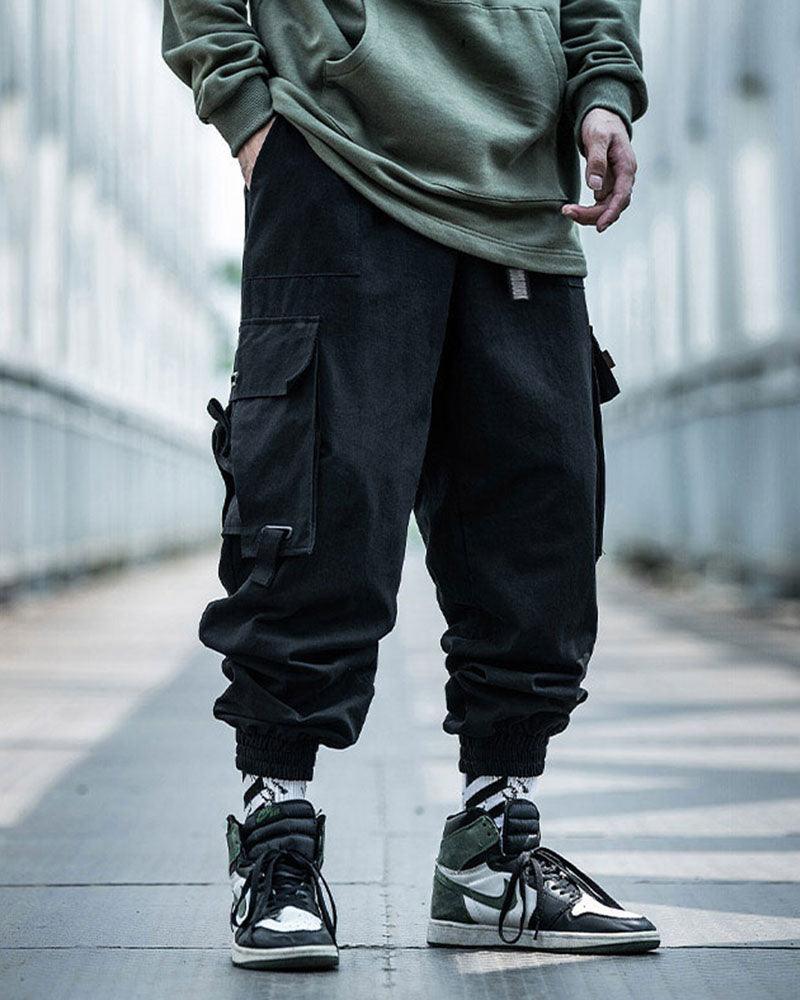 Stylish Black Tech Cargo Trousers