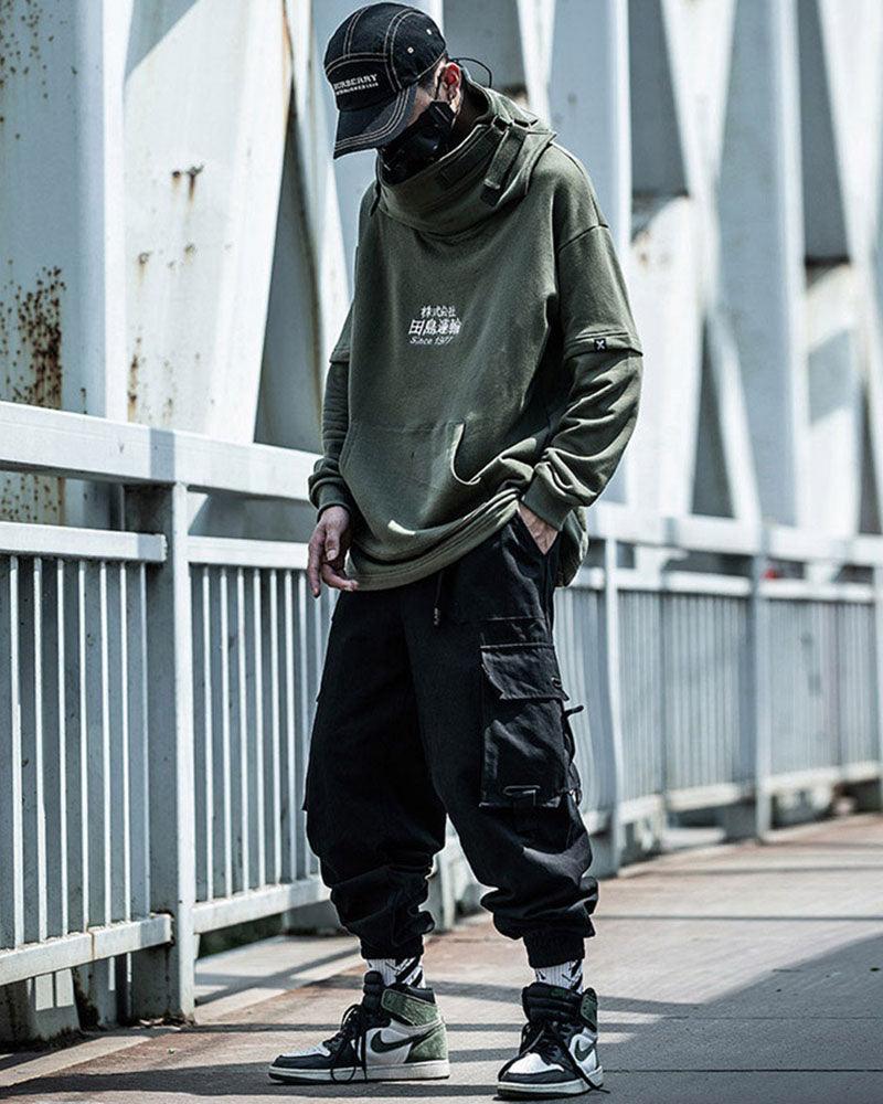 Stylish Black Tech Cargo Trousers