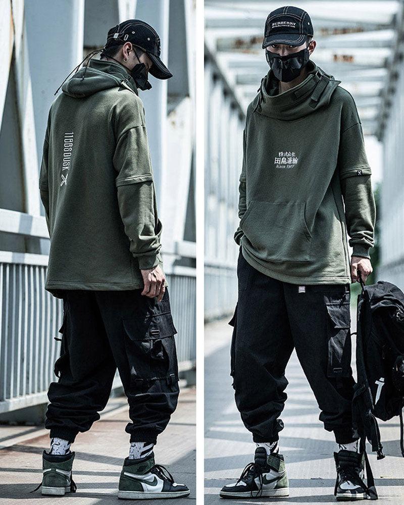 Stylish Black Tech Cargo Trousers