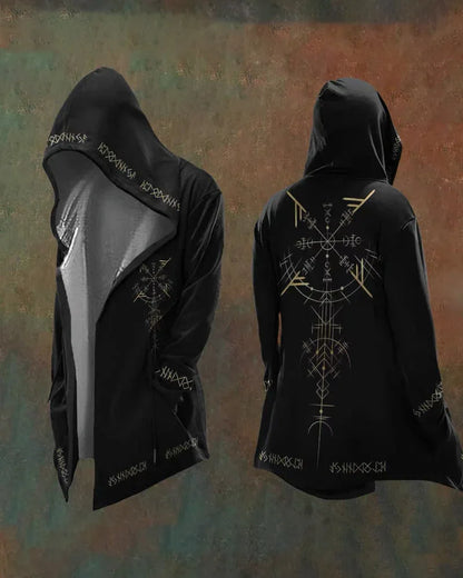 Norse-Inspired Hooded Vintage Jacket -  comfortable hooded jacket - Norse-Inspired Vintage Hooded Jacket for Outdoor Use