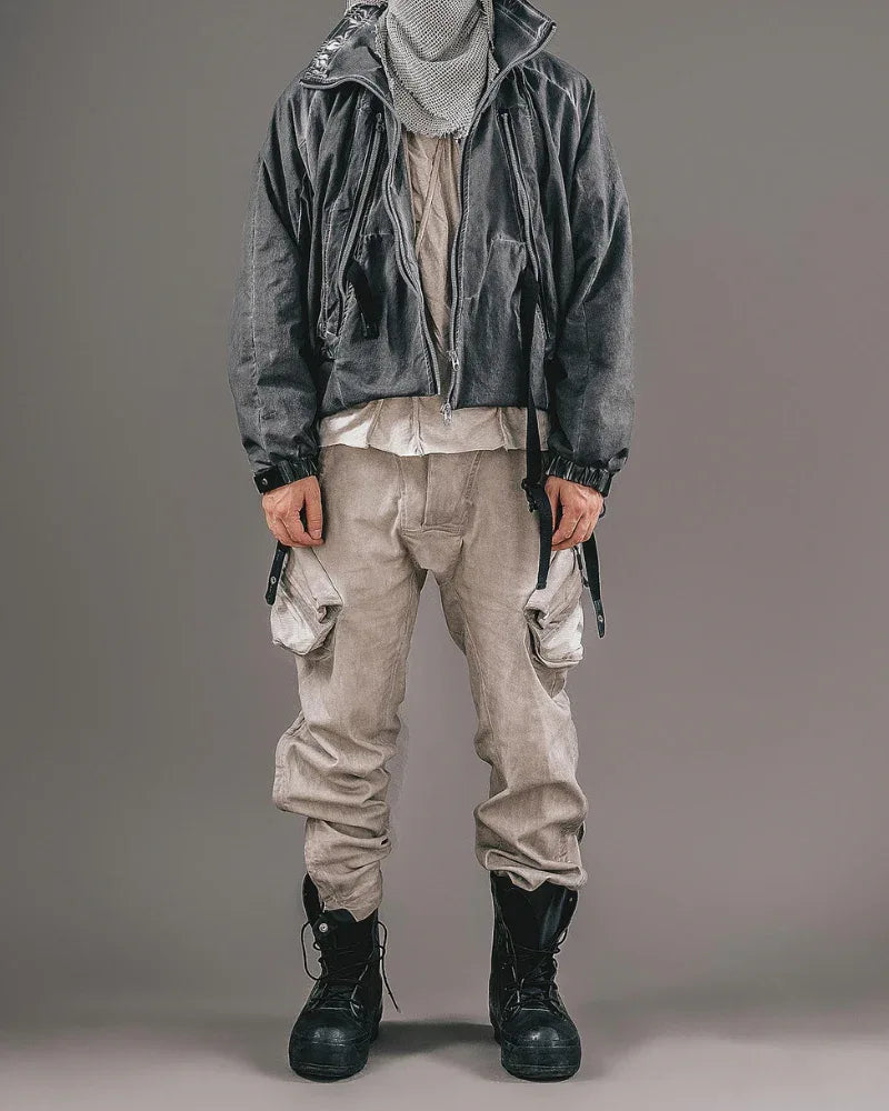 Nostalgic Pocketed Layered Jacket -  cotton outdoor jacket - Layered Jacket with Pockets for Urban Adventures