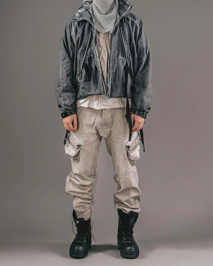 Nostalgic Pocketed Layered Jacket -  cotton outdoor jacket - Layered Jacket with Pockets for Urban Adventures
