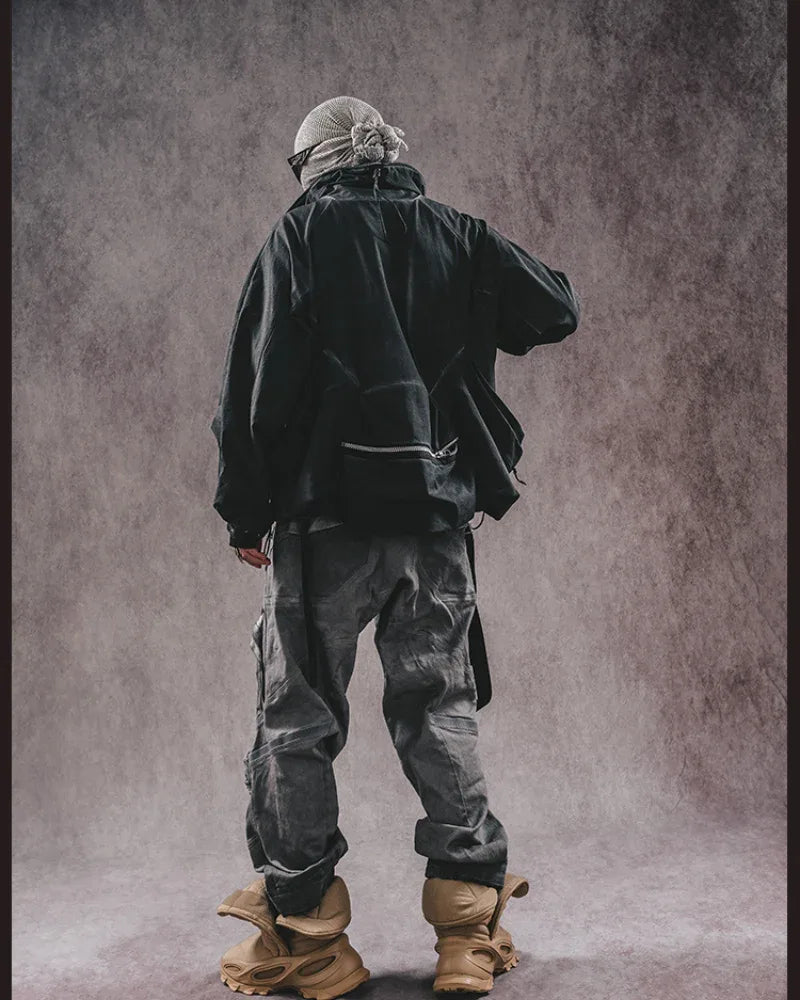 Nostalgic Pocketed Layered Jacket -  vintage style - Layered Jacket with Pockets for Urban Adventures