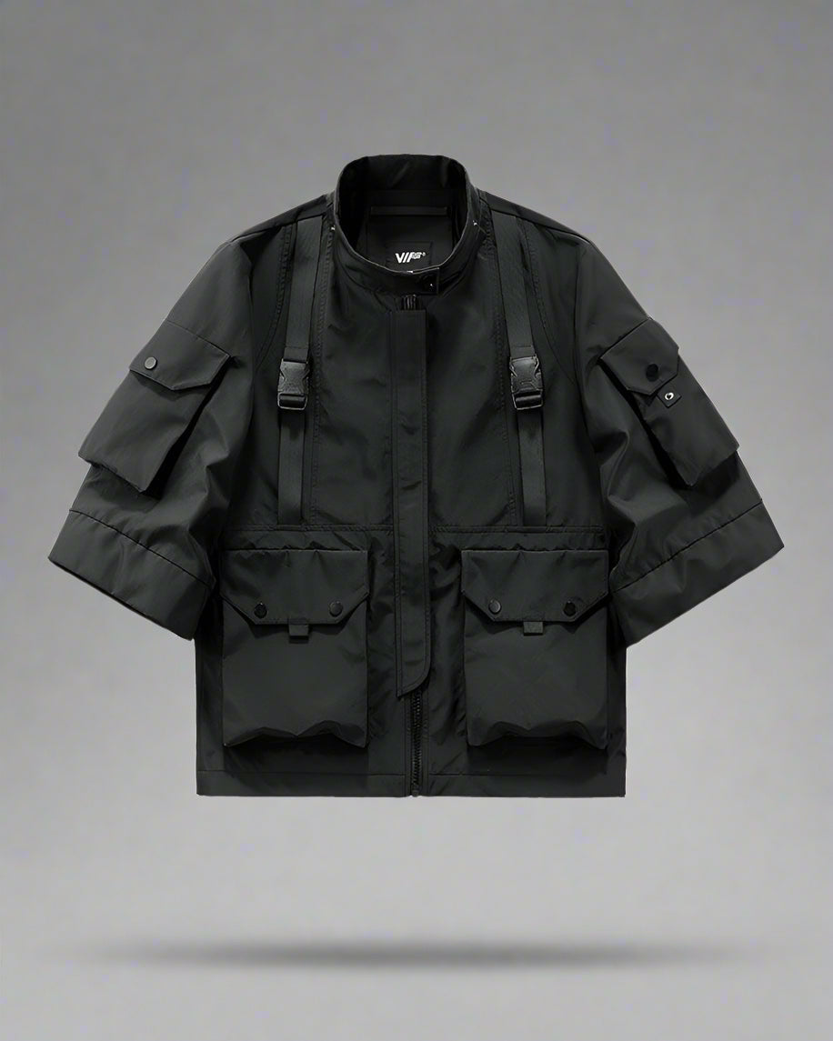 Trendy Hooded Short Sleeve Jacket