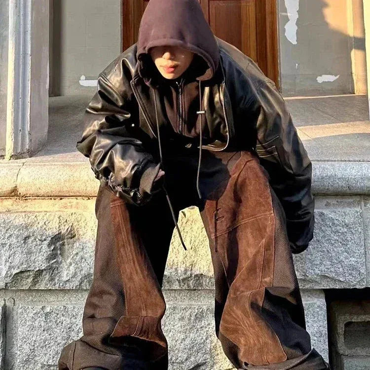 Opium Leather Jacket -  nostalgic trendy look - Y2K Leather Jacket for Trendy Streetwear Looks