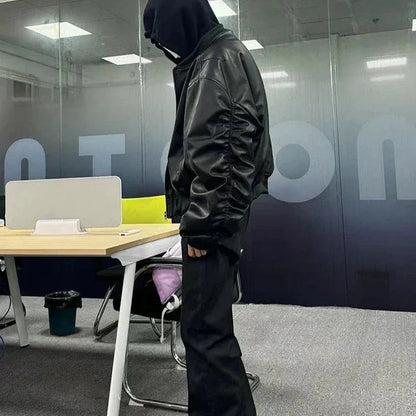 Opium Leather Jacket -  streetwear - Y2K Leather Jacket for Trendy Streetwear Looks