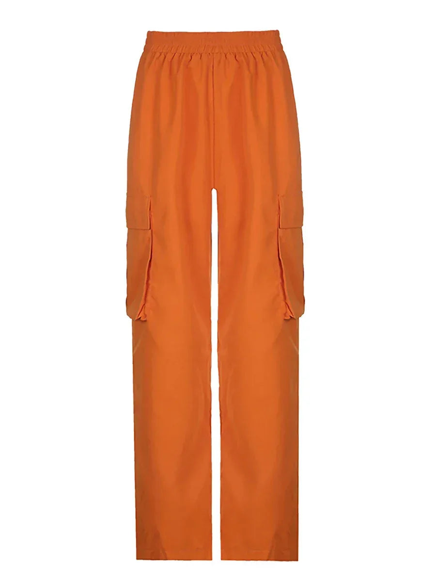 Orange Parachute Pants - y2k-core - Bold Orange Parachute Pants for Streetwear Style