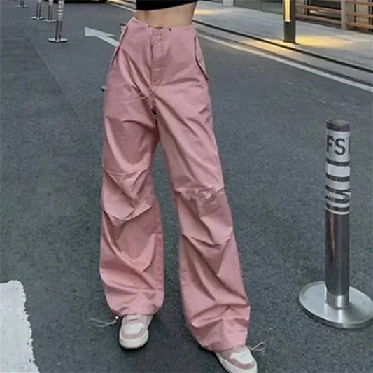 Pink Parachute Pants - pink pants - Trendy Pink Parachute Pants for Y2K Style