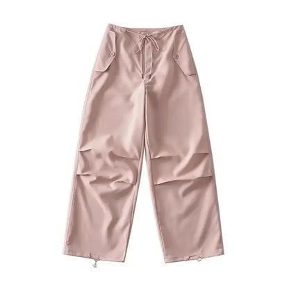 Pink Parachute Pants - y2k streetwear - Trendy Pink Parachute Pants for Y2K Style