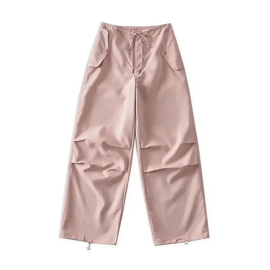 Pink Parachute Pants - y2k streetwear - Trendy Pink Parachute Pants for Y2K Style