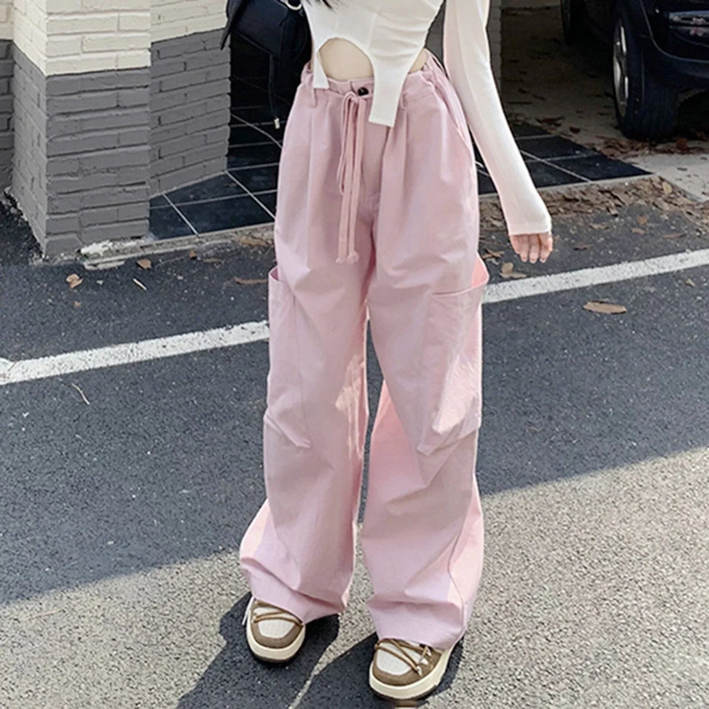 Pink track pant - unisex streetwear - Unisex Pink Track Pants for Stylish Streetwear