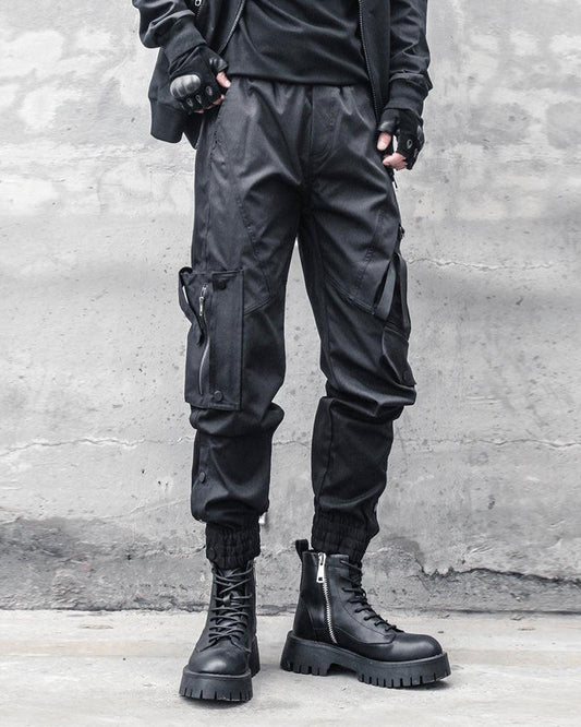 Sleek Black Slim Cargo Pants