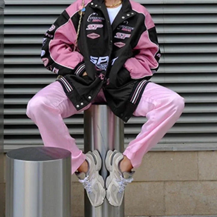 Racing jacket for women -  cotton polyester jacket - Lightweight Racing Jacket for Women - Y2K Style