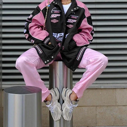 Racing jacket for women -  cotton polyester jacket - Lightweight Racing Jacket for Women - Y2K Style