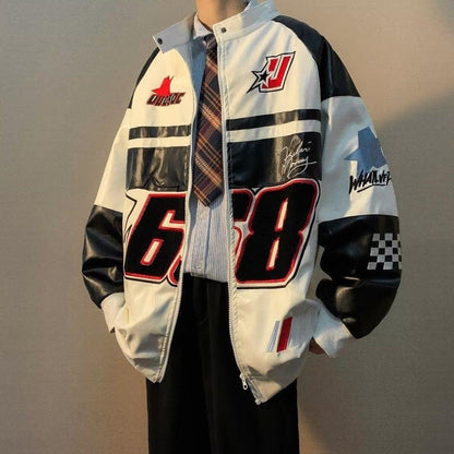 Racing jacket oversized - y2k-core - Oversized Racing Jacket for Athletes