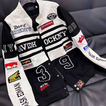 Racing Leather Jacket - racing jacket - Stylish Racing Leather Jacket for Streetwear Lovers